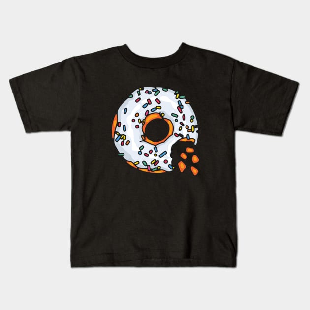 Bitten Glazed Donut Kids T-Shirt by okpinsArtDesign